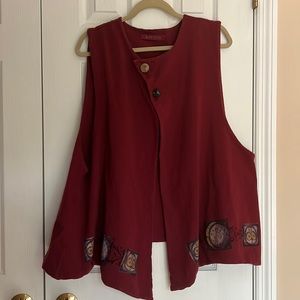 Blue Fish Artisan Painted Vest